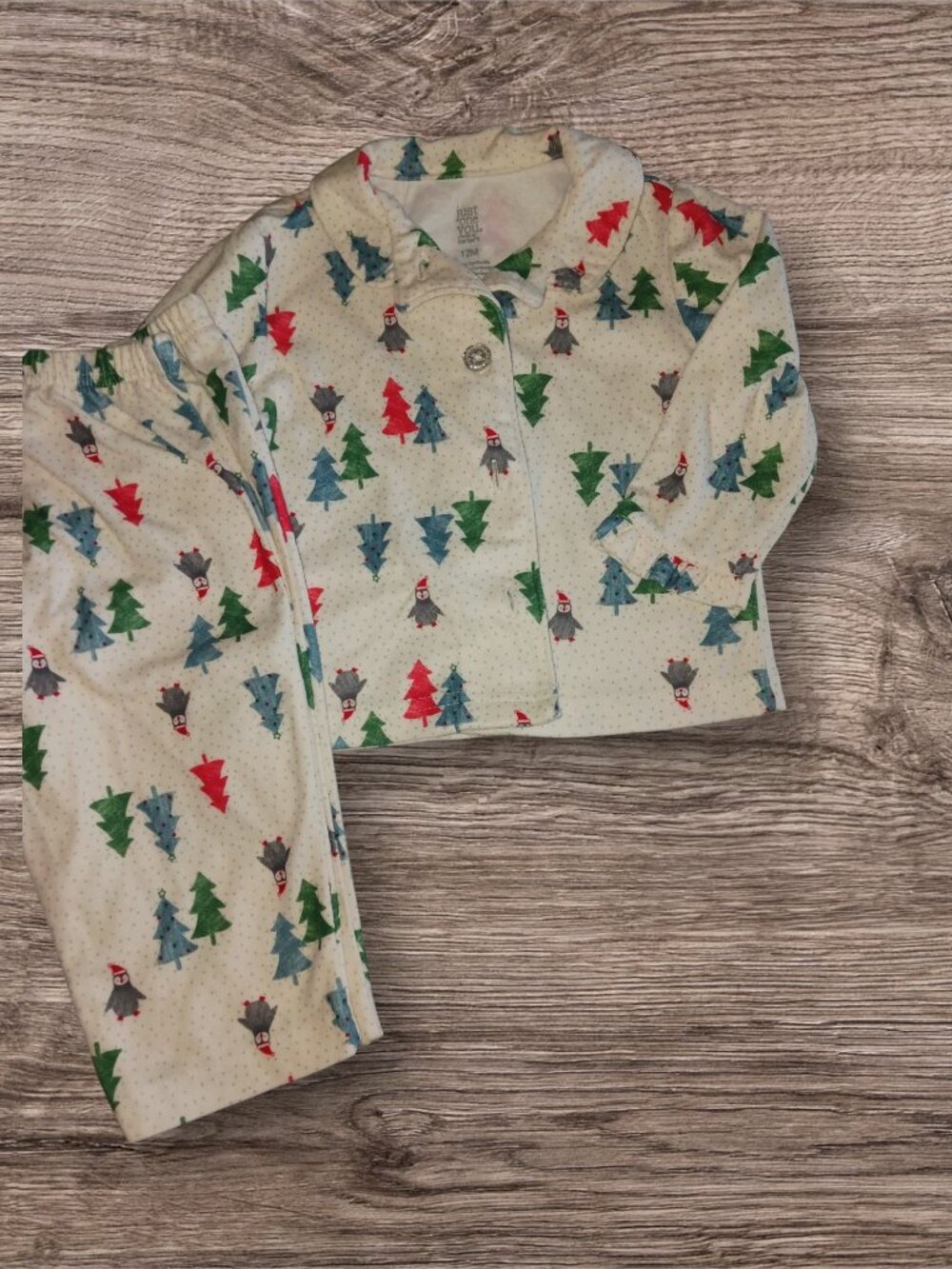 Just One You by Carter's 12 Months Christmas Penguin Pajama Set Holiday Sleepwea